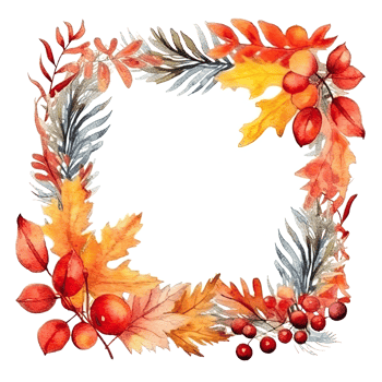 Watercolor Autumn Frame Background. Illustration png