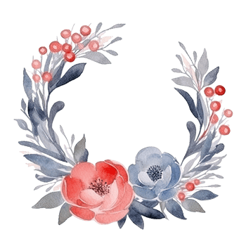 Watercolor Floral Wreath Isolated. Illustration png