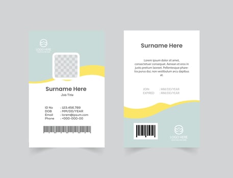 vector office id card with minimalist elements