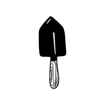 Hand Drawn Illustration. Doodle Outline Shovel vector