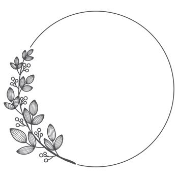 Line Art Leaf Wreath png