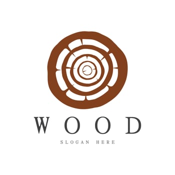 wood logo template icon illustration design vector, used for wood factories, wood plantations, log processing, wood furniture, wood warehouses with a modern minimalist concept vector