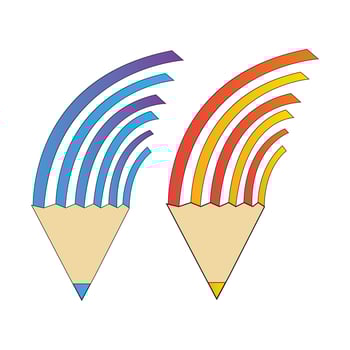 Abstract Vector Colorful Stylish Education Pen or Pencil Icon Design Template