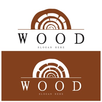 wood logo template icon illustration design vector, used for wood factories, wood plantations, log processing, wood furniture, wood warehouses with a modern minimalist concept vector