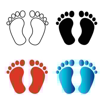 Abstract Baby Footprint Silhouette Illustration vector