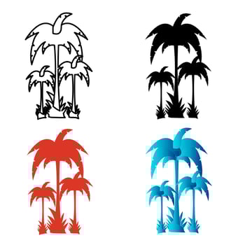 Abstract Beach Palm Silhouette Illustration vector