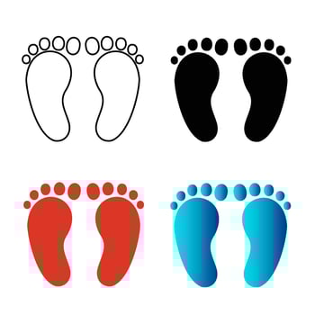 Abstract Child Footprint Silhouette Illustration vector