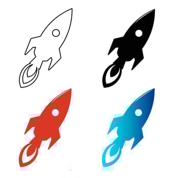 Abstract Flying Rocket Silhouette Illustration vector