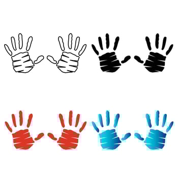 Abstract Hand Footprint Silhouette Illustration vector