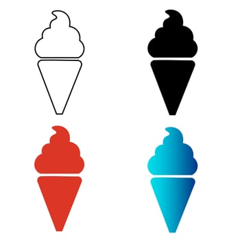 Abstract Ice Cream Silhouette Illustration vector