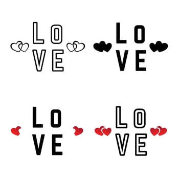 Abstract Love Word  Silhouette Illustration vector