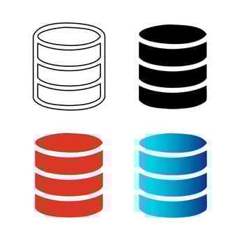 Abstract Modern Database Silhouette Illustration vector