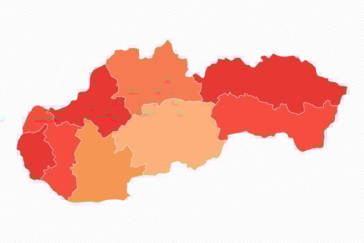 Colorful Slovakia Divided Map Illustration vector