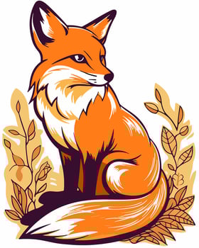 cartoon fox sitting vector