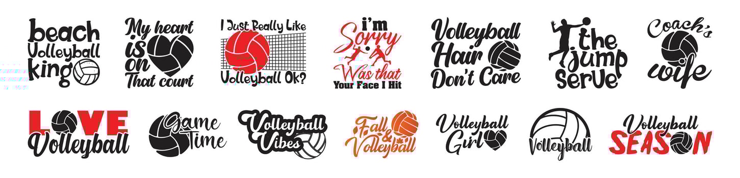 Volleyball T shirt Design Bundle, Vector Volleyball T shirt  design, Volleyball shirt,  Volleyball typography T shirt design Collection