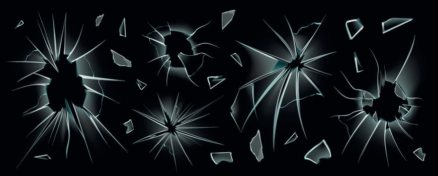 Glass Shards Holes Set vector