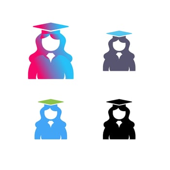Unique Female Graduate Vector Icon