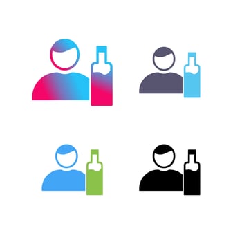Unique Man And Drink Vector Icon