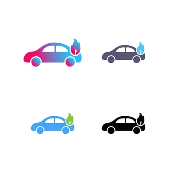 Unique Car on Fire Vector Icon
