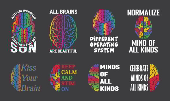 Autism T shirt Design Bundle, Vector Autism T shirt  design, Autism shirt,  Autism typography T shirt design Collection