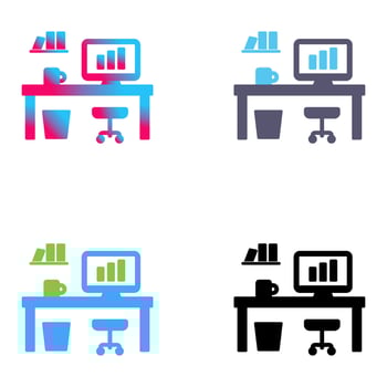 Office Desk Vector Icon