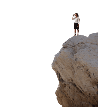 Isolated  businesswoman with a binoculars who search new business opportunities png