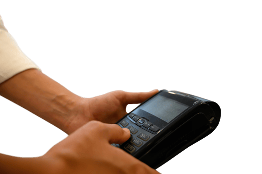 Isolated bank pos ready to start the transaction png