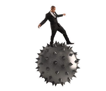businessman keeps the balance despite the problem png