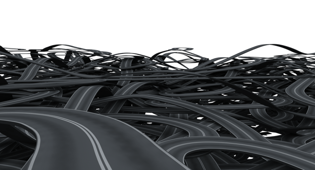 3d rendering of streets confused like a maze png