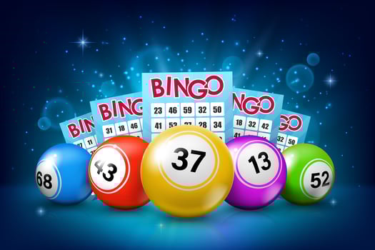 Lottery balls and bingo tickets background vector