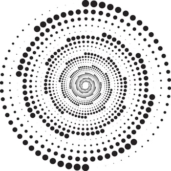 Spiral vortex motion ,Swirl spiral dots Isolated vector illustration.