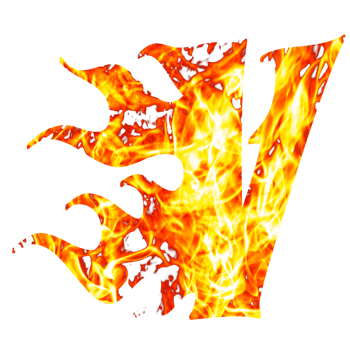 letter v fire effects png