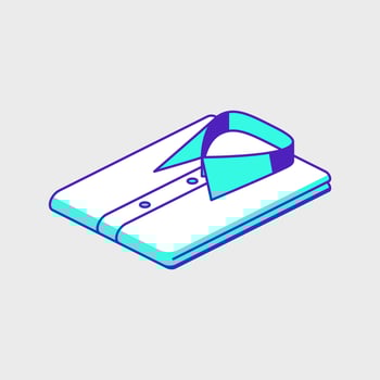 Folded shirt isometric vector illustration