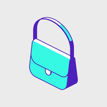 Purse isometric vector illustration