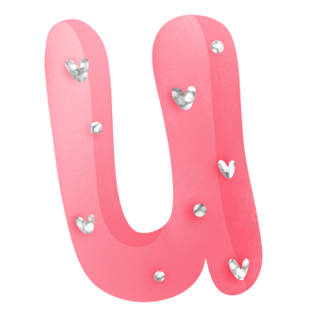 diamond valentine alphabet U png