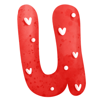 Valentine alphabet U png