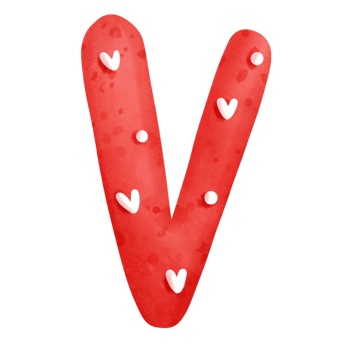 Valentine alphabet V png