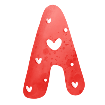 Valentine alphabet A png