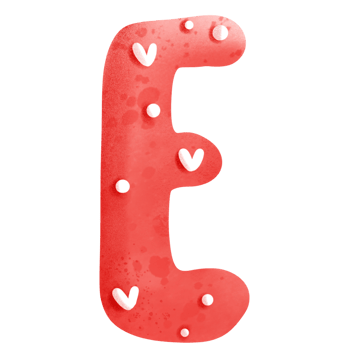Valentine alphabet E png