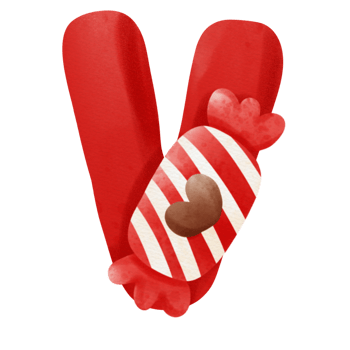 valentine alphabet V png