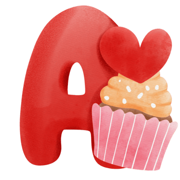 valentine alphabet A png