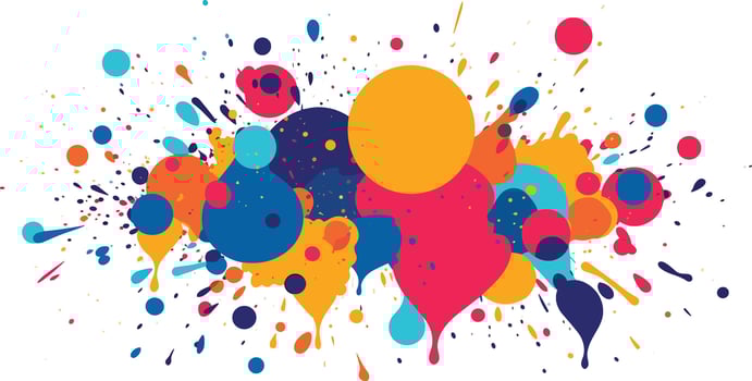colorful splashes on isolated white background vector