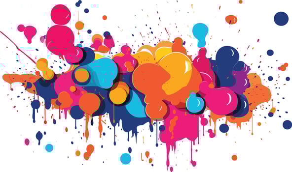 colorful splashes on isolated white background vector
