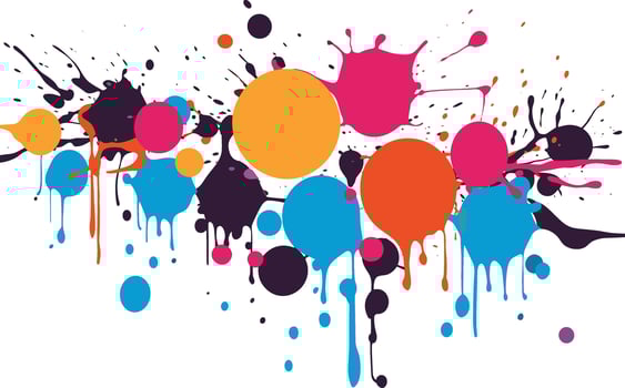 colorful splashes on isolated white background vector