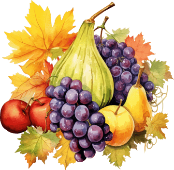 autumn harvest watercolor ai generate png