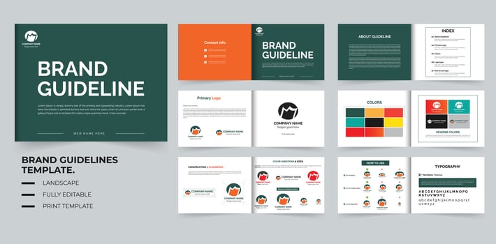Brand guideline or brand identity guidelines layout vector