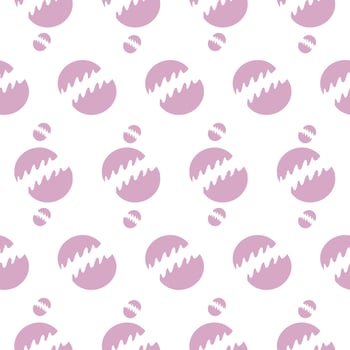 Seamless pattern with pink circular cut out wavy line. There are both small and large size on a white background. vector