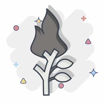 Icon Torch. related to Prehistoric symbol. comic style. simple design editable. simple illustration vector