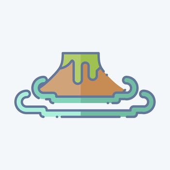 Icon Volcano. related to Prehistoric symbol. doodle style. simple design editable. simple illustration vector