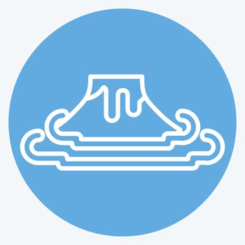 Icon Volcano. related to Prehistoric symbol. blue eyes style. simple design editable. simple illustration vector